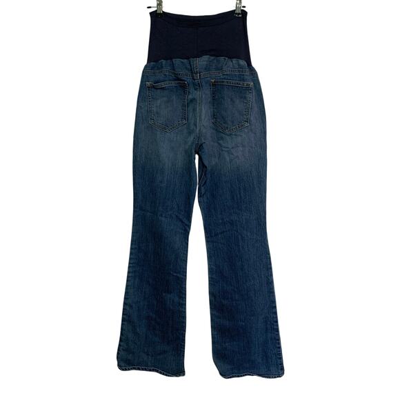 Old Navy Maternity Y2K Dark Wash Flare Full Panel Denim Jeans Size 12 Long - Picture 4 of 5